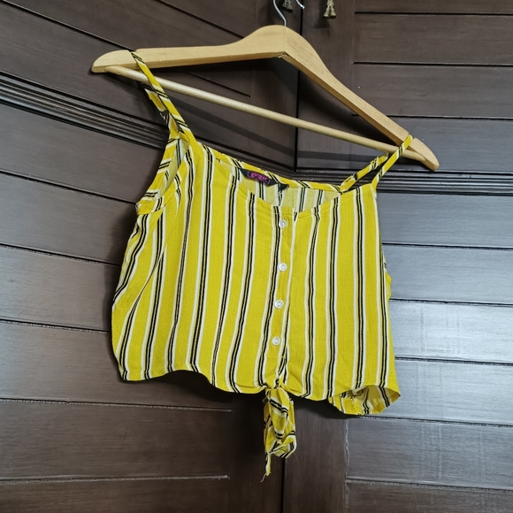 Ginger Tops - Ginger Stripped Sleeveless Crop Top bust size upto 36